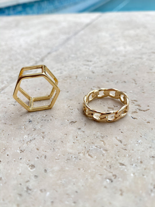 Double Hexagon Ring